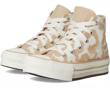 Кроссовки Converse Kids Chuck Taylor All Star Eva Lift Leopard, цвет Egret/Warm Quarry/Egret