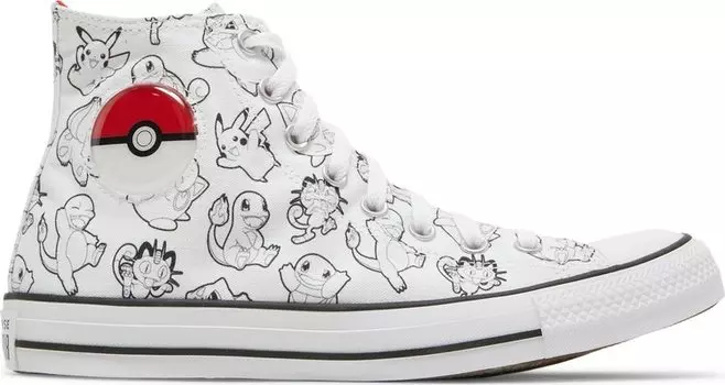 Кроссовки Converse Pokemon x Chuck Taylor All Star High Poke Ball, белый