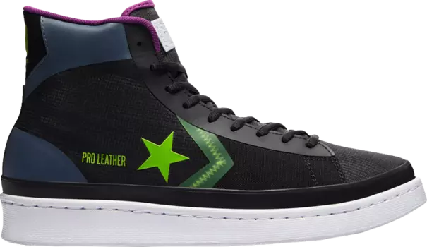 Кроссовки Converse Pro Leather High Miami Vibez - Gravel Bold Wasabi, серый