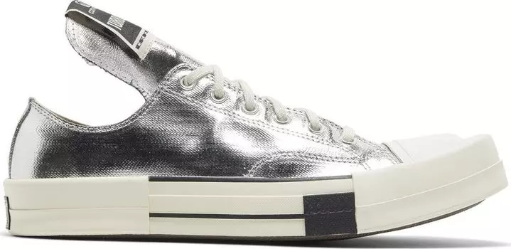 Кроссовки Converse Rick Owens x TURBODRK Chuck 70 Low Silver Lacquer, серебряный