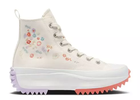 Кроссовки Converse Run Star Hike Platform High 'Embroidered Floral - Egret', кремовый