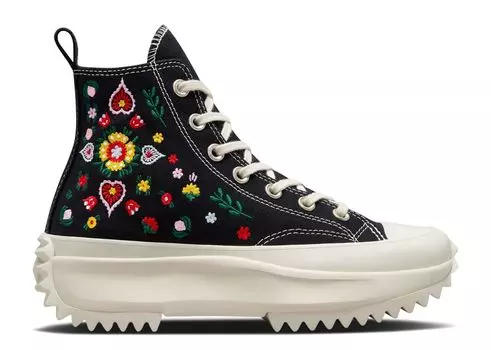 Кроссовки Converse Run Star Hike Platform High 'Floral Embroidery', черный