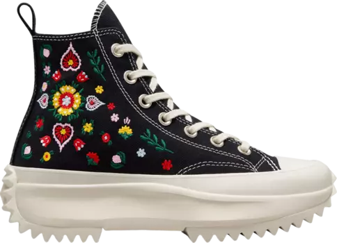 Кроссовки Converse Run Star Hike Platform High Floral Embroidery, черный