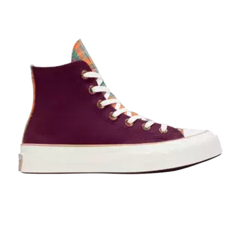 Кроссовки Converse Wmns Chuck 70 High Canvas & Plaid - Deep Bordeaux, фиолетовый