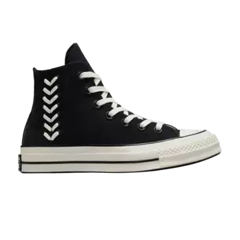 Кроссовки Converse Wmns Chuck 70 High Crafted Laces - Black Egret, черный