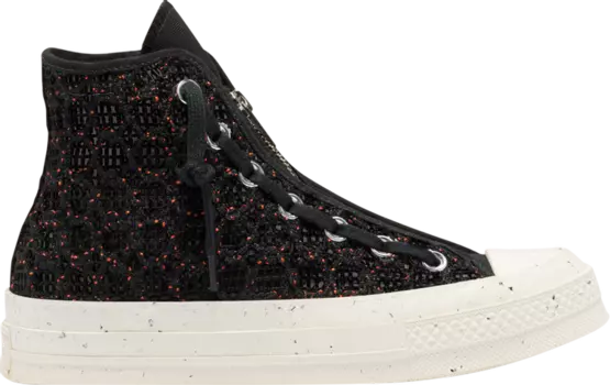 Кроссовки Converse Wmns Chuck 70 High Speckled Black Crochet, черный