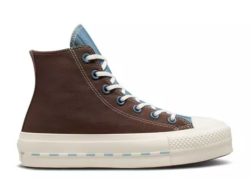 Кроссовки Converse Wmns Chuck Taylor All Star Lift Platform Crafted Canvas High 'Brazil Nut Indigo Oxide', коричневый