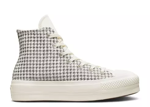 Кроссовки Converse Wmns Chuck Taylor All Star Lift Platform High 'Houndstooth Shine - Egret Pure Silver', кремовый