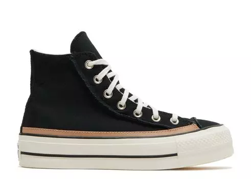 Кроссовки Converse Wmns Chuck Taylor All Star Raw Edge Platform High 'Black Champagne Tan', черный