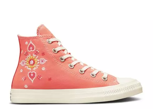 Кроссовки Converse Wmns Chuck Taylor All Star High 'Floral Embroidery', розовый
