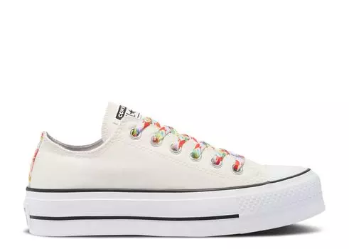 Кроссовки Converse Wmns Chuck Taylor All Star Platform Low 'Floral Print - Egret', кремовый