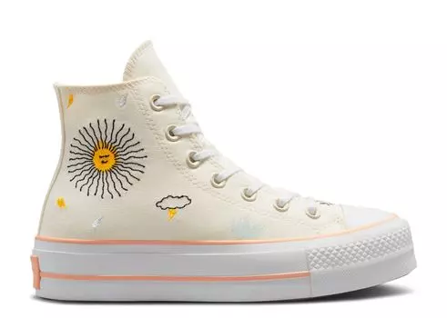 Кроссовки Converse Wmns Chuck Taylor All Star Lift Platform High 'Floral Embroidery', кремовый