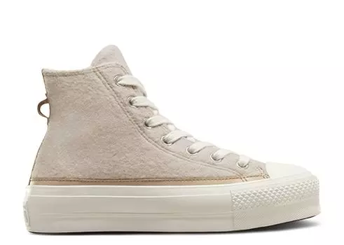 Кроссовки Converse Wmns Chuck Taylor All Star Lift Platform High 'Faux Mohair - Egret', кремовый