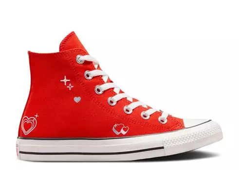 Кроссовки Converse Wmns Chuck Taylor All Star High 'Y2K Heart - Fever Dream', красный