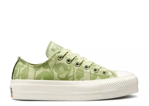Кроссовки Converse Wmns Chuck Taylor All Star Lift Platform Low 'We Are Stronger Together', зеленый
