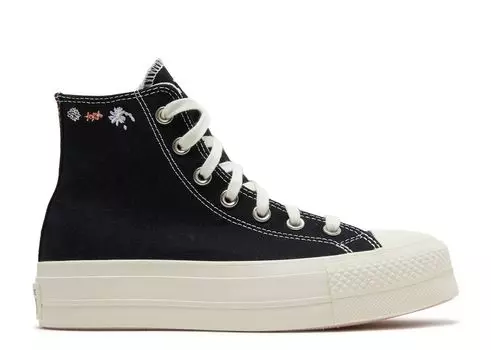 Кроссовки Converse Wmns Chuck Taylor All Star Lift Platform High 'Embroidered Floral - Black', черный