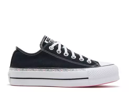 Кроссовки Converse Wmns Chuck Taylor All Star Lift Low 'Fierce Fearless Female', черный
