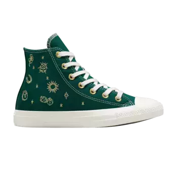 Кроссовки Converse Wmns Chuck Taylor All Star High Luck Charms - Rubber Plant Gold, зеленый
