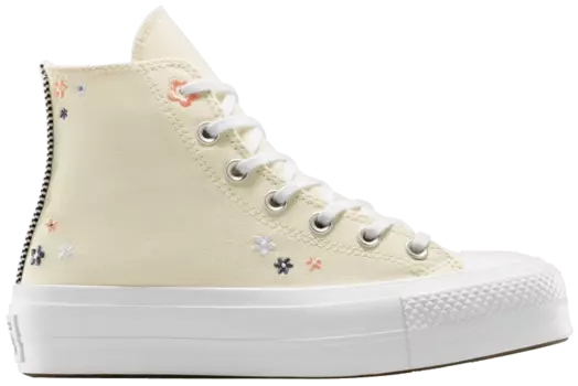 Кроссовки Converse Wmns Chuck Taylor All Star Lift Platform High 'Petite Petals - Light Dune', кремовый
