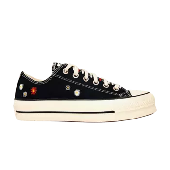 Кроссовки Converse Wmns Chuck Taylor All Star Lift Low 'Daisy Embroidery - Black', черный