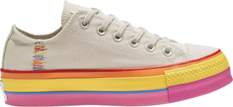 Кроссовки Converse Wmns Chuck Taylor All Star Lift Low Rainbow - Vintage White, белый