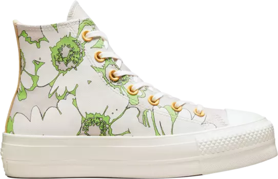 Кроссовки Converse Wmns Chuck Taylor All Star Lift Platform High Crafted Florals, белый