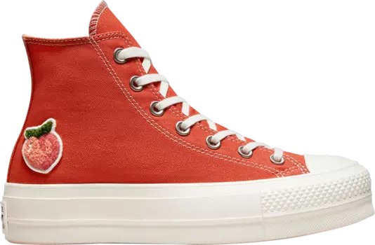 Кроссовки Converse Wmns Chuck Taylor All Star Lift Platform High Peaches, красный