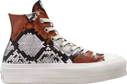 Кроссовки Converse Wmns Chuck Taylor All Star Platform Authentic Glam - Orange Snakeskin, оранжевый
