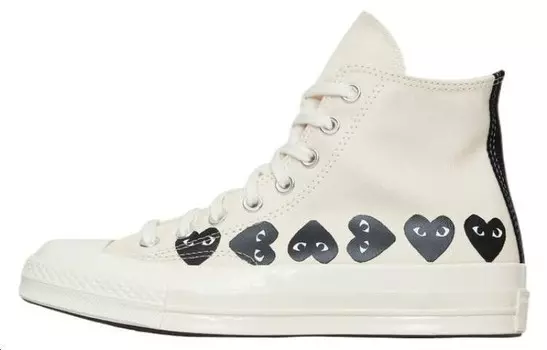 Кроссовки Converse X CDG Play Skateboarding Shoes Unisex High-top White, белый