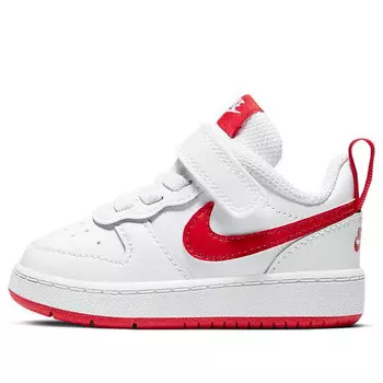 Кроссовки court borough low 2 красные Nike, белый