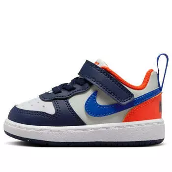 Кроссовки court borough low recraft 'midnight navy team orange' Nike, синий