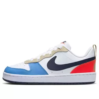Кроссовки court borough low recraft 'white thunder blue crimson' Nike, белый