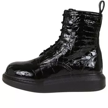 Кроссовки crocodile effect high hybrid boots 'black' Alexander Mcqueen, черный