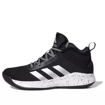 Кроссовки cross 'em up 5 j wide 'black silver metallic' Adidas, черный