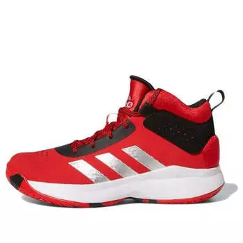 Кроссовки cross 'em up 5 j wide 'vivid red silver metallic' Adidas, красный