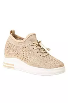 Кроссовки Crystal Slip-on Lightweight Comfy Daily Flatform Wedges Fashion Trainers IVACHY, розовый