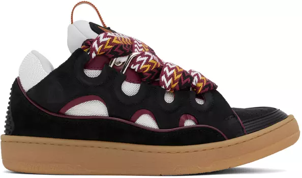 Кроссовки Curb из черной и белой кожи Lanvin, Honey/Black