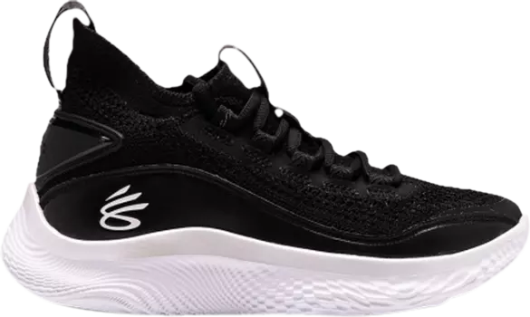 Кроссовки Curry Flow 8 GS Black White, черный