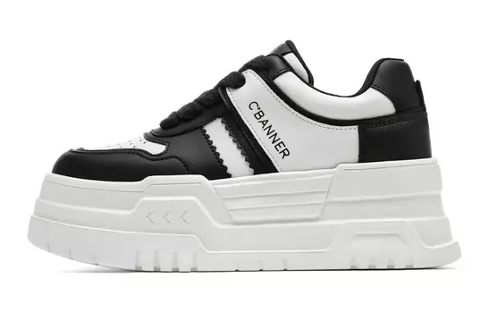 Кроссовки CВ°BANNER Skateboard Shoes Women's Low-Top Beige Black