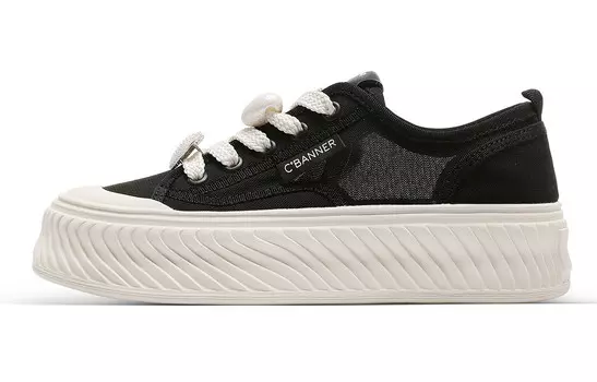 Кроссовки CВ°BANNER Skateboard Shoes Women's Low-Top Black, черный