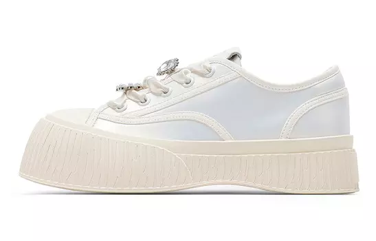 Кроссовки CВ°BANNER Skateboard Shoes Women's Low-Top White, белый