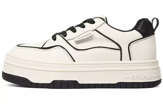 Кроссовки CВ°BANNER Skateboard Shoes Women's Low-Top Beige Black