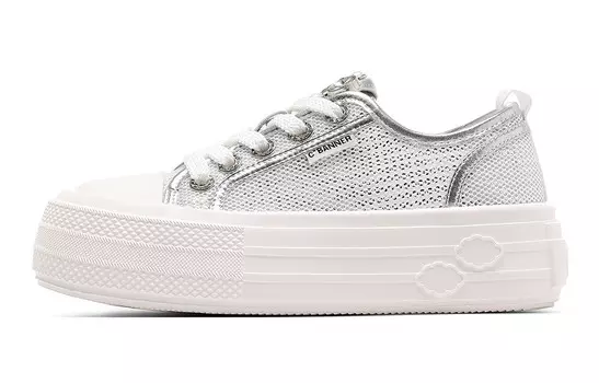 Кроссовки CВ°BANNER Skateboard Shoes Women's Low-Top Silver
