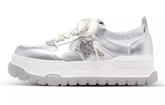 Кроссовки CВ°BANNER Skateboard Shoes Women's Low-Top Silver