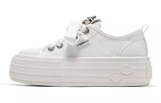 Кроссовки CВ°BANNER Skateboard Shoes Women's Low-Top White, белый