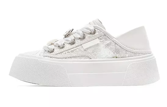 Кроссовки CВ°BANNER Skateboard Shoes Women's Low-Top White, белый