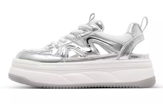 Кроссовки CВ°BANNER Skateboard Shoes Women's Low-Top Silver, серебряный