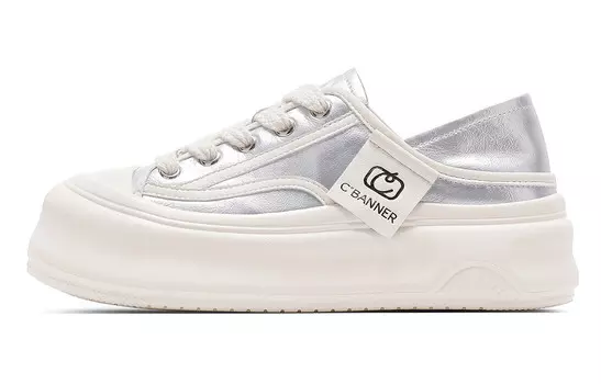 Кроссовки CВ°BANNER Skateboard Shoes Women's Low-Top Silver