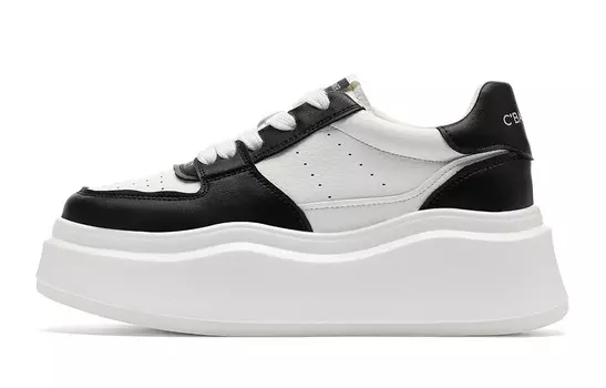 Кроссовки CВ°BANNER Skateboard Shoes Women's Low-Top Beige Black, бежевый/черный