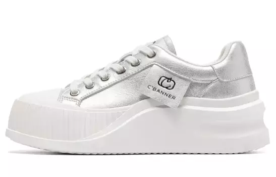 Кроссовки CВ°BANNER Skateboard Shoes Women's Low-Top Silver